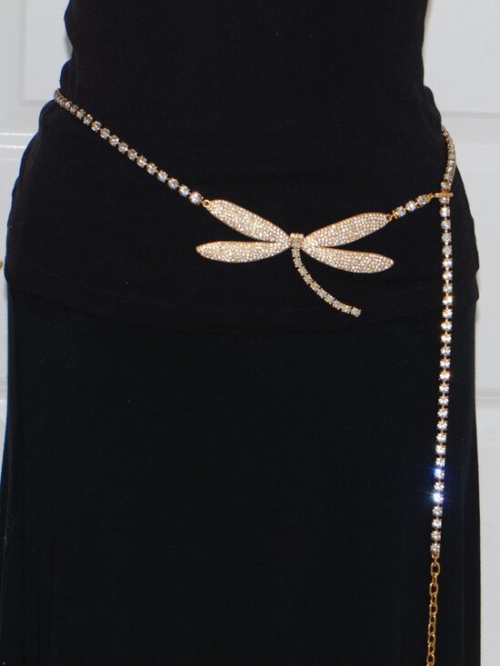 Oscar De La Renta Gold-tone Crystal Dragonfly Metal Belt main image 4